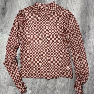 Self Esteem Red Checkered Blouse